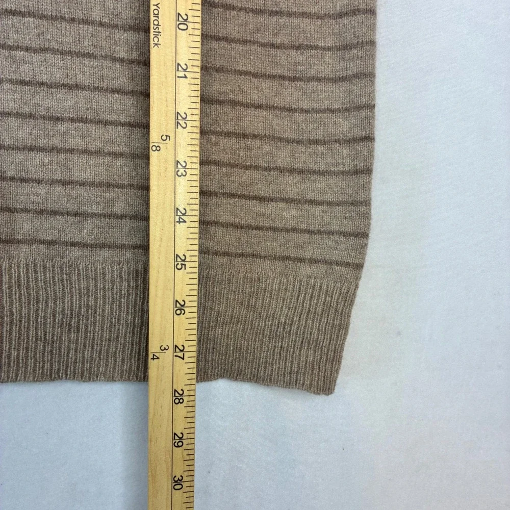 Banana Republic Quarter Zip Sweater Mens XXL Brown Striped Lambswool Pullover